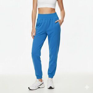 Aritzia Tna MOVE Boomerang Pant Blue Elastic Waist Cuffed Ankle Joggers